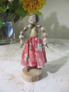 Vintage Volkskunst Jacobs Tränen Samenkapsel Puppe - Bild 1 von 6
