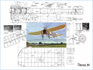 Model Airplane Plans (RC): BLERIOT XI 49" Scale for .15-.19 by David Boddington - Picture 1 of 3