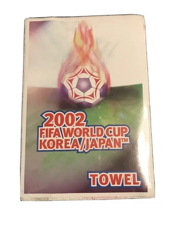Rare New 2002 FIFA World Cup Soccer Korea Japan Collectible Souvenir White Towel Cover