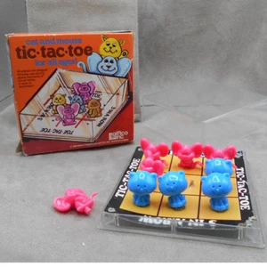 1982 Cat & Mouse Tic-Tac-Toe Travel Game Vintage Giftco w/Box - Picture 1 of 9