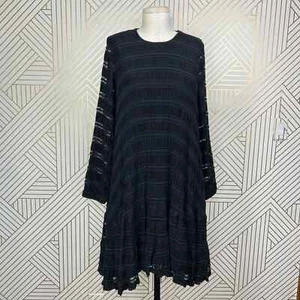 Neu mit Etikett Anine Bing Viola Kleid Oversize fließend Langarm gestreift schwarz Größe US XXS - Bild 1 von 11