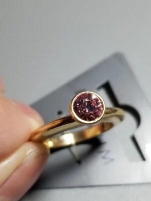 Anillo PILGRIM SKANDERBORG, DINAMARCA con Cristal Genuino en Metal Base Amarillo Talla 6.5 Foto 1 de 4