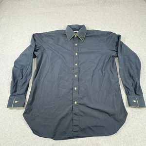 Camisa de vestir fina Marol Bologna para hombre 43-17 azul diseñador hecha en Italia - Imagen 1 de 9