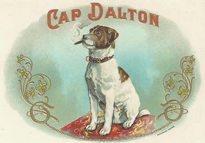 Anitque CAP DALTON Jack Russell Cigar Box Label T Shirt SMALL-XXXLARGE (F) - Picture 1 of 1