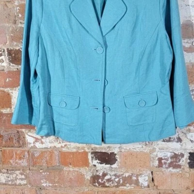 Emma & James Liz Claiborne Blue Tailored Blazer - Image 1 of 4