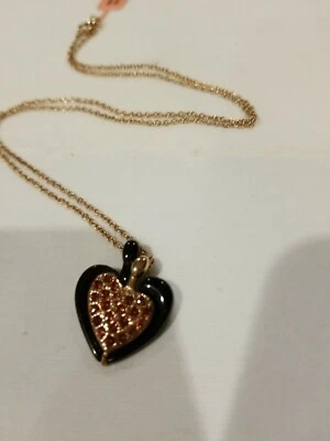 Collar Corazón Abierto Granate, 20"L, Oro Rosa/Aleación, 10 cts, Diseño Mecket  Foto 1 de 4