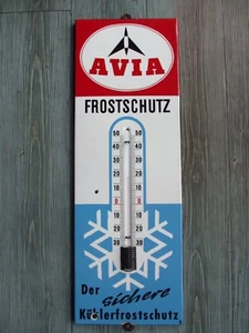Original altes Emailschild - Thermometer - Avia Tankstelle - Frostschutz - Bild 1 von 7