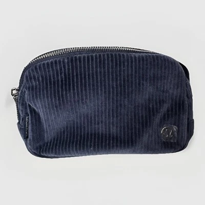 New NWT Lululemon Everywhere Belt Bag 1L True Navy Blue Corduroy Festival Silver - Image 1 of 4
