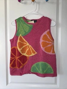 Maglione maglia smanicato Northern Isles, agrumi, nuovo con etichetta, donna large, corre corto - Foto 1 di 7
