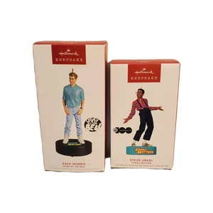 Hallmark Zack Morris & Urkel Lot 2 Ornaments Saved By The Bell Family Matters  - Picture 1 of 2
