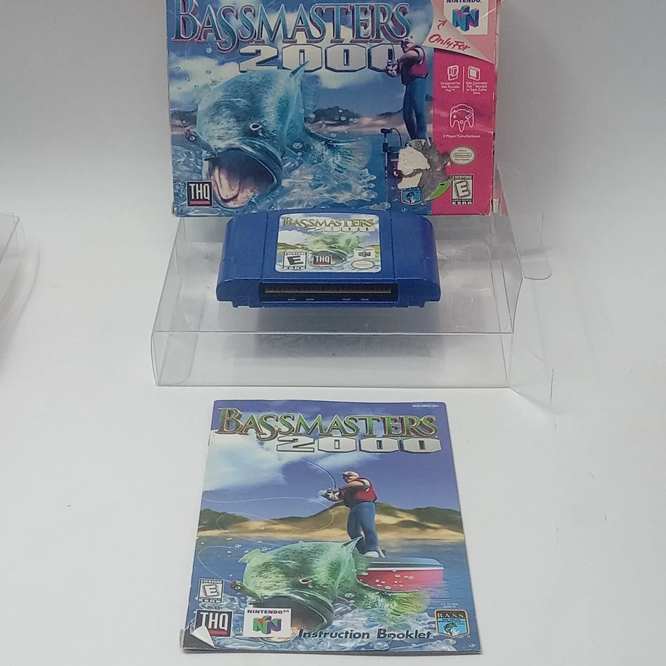 N64 Bassmasters 2000 Nintendo 64 Auténtico Completo En Caja con Protector Probado Foto 1 de 4