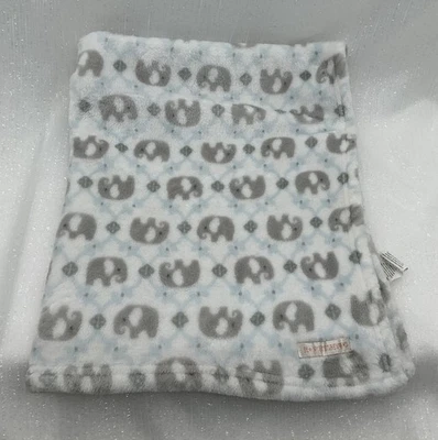 Blankets and Beyond Baby Blanket Blue Gray Elephant Fleece Security Lovey Grey - Image 1 of 4