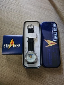 Vintage 1998 Star Trek Enterprise Wristwatch & Collectible Tin Case - Picture 1 of 1