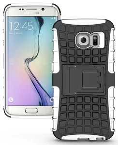 WHITE GRENADE GRIP SKIN HARD CASE COVER STAND FOR SAMSUNG GALAXY S6 EDGE SM-G925 - Picture 1 of 6