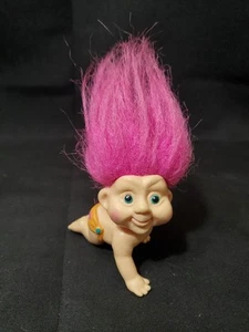 Applause Magic Trolls Babies 1991 Crawling Pink Hair Baby Figure Vintage ๐๐๐ - Picture 1 of 6