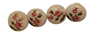 Antique Rose Floral Porcelain Drawer Pulls (set of 4) Knobs Vintage Knobs... - Picture 1 of 7