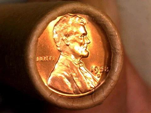 $$1958-D -  Lincoln Wheat Cent- (1) Roll BU Uncirculated!= Gems!! Cover
