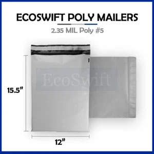 1 12 x 15,5 WEISSE ECOSWIFT POLY VERSANDTASCHEN VERSANDUMSCHLÄGE SELBSTVERSIEGELNDE TÜTEN - Bild 1 von 4