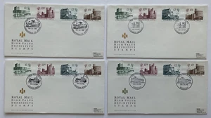 Royal Mail 1988 castelli alto valore £1 £1,50 £2 £5 copertine primo giorno x 4 RefM26 - Foto 1 di 5