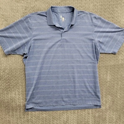 Fairway & Greene FG Tech Golf Polo Striped Blue Embroidered Logo Mens 2XL - Image 1 of 4