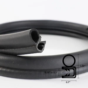 25Feet Rubber Seal Edge Trim Side Bulb Weather Strip Fits Car Truck Boat RV Home - Picture 1 of 13