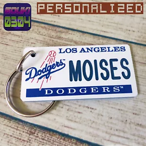 Personalized LA Dodgers Keychain License Plate Tag - Custom Name - Engraved- MLB - Picture 1 of 9