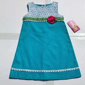Little Girl Good Lad Sundress Summer Blue Flower Party Dress Sleeveless New - Picture 1 of 6