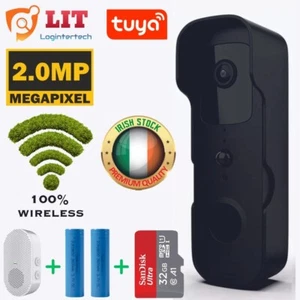 2MP Tuya Video Doorbell Camera Smart Wireless WiFi Intercom Door Bell Ring CCTV - Picture 1 of 9
