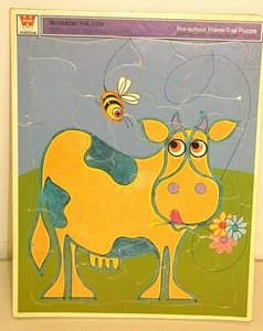 Vintage 1972 BLOSSOM THE COW Pre School Frame Tray Puzzle, Whitman Development - Picture 1 of 3