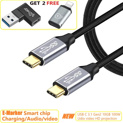 3in1 USB Type-C To USB C 5A 100W Power Speed Fast Charging Quick charger Cable - Image 1 of 4