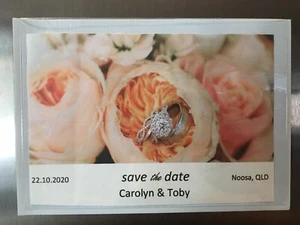 30 X PREMIUM QUALITY MAGNETIC FRIDGE PHOTO POUCHES IDEAL4 WEDDINGS SAVE THE DATE - Picture 1 of 5