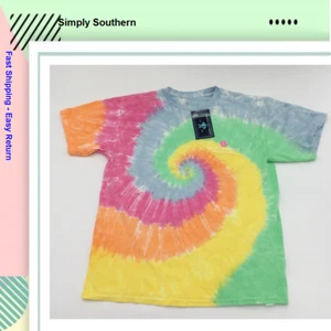 Simply Southern Girls Tie Die Classic Short Sleeve Tshirt, Multi, Large - Picture 1 of 3