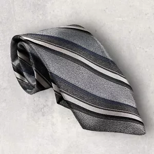 Justin Kraff Krawatte grau blau diagonale Streifen Vintage Rarität Business - Bild 1 von 6