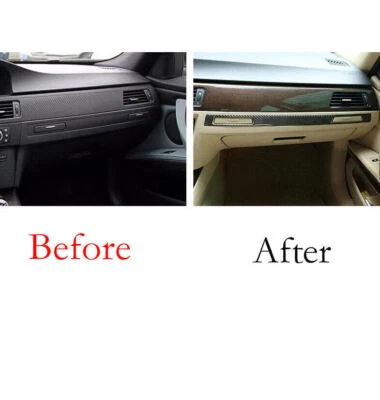 Cubierta de consola de fibra de carbono real 2008-2013 para tablero de instrumentos BMW M3 E90 copiloto Foto 1 de 4