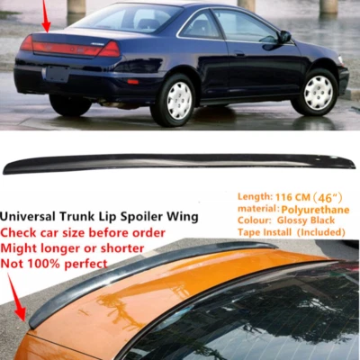 46'' Fit For 1999-02 Honda Accord Coupe Gloss Black Trunk Spoiler Wing Universal Foto 1 de 4