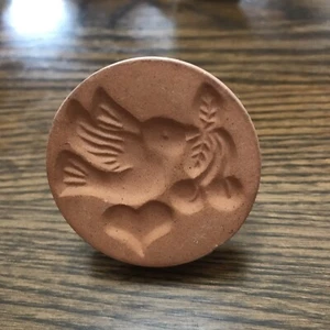 RYCRAFT 2" Round  Cookie Stamp with  Handle Dove With Olive Branch - Picture 1 of 3