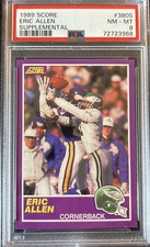 1989 Score Supplemental Eric Allen Rookie Card PSA Grade 8