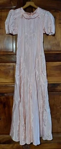 Kleid Junge Mädchen Satin Rosa Jahre 50 - Bild 1 von 10