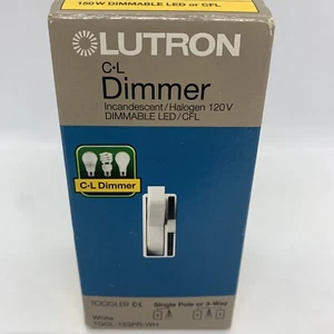 (Nuovo) Lutron Toggler 150 W Dimmer CL monopolare/3 vie - Bianco TGCL-153PR-WH - Foto 1 di 5