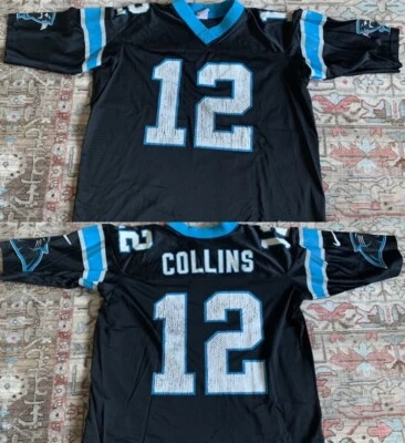 Camiseta deportiva Nike de los Panthers Kerry Collins #12 para hombre mediana hecha en EE. UU. NFL negra Foto 1 de 4