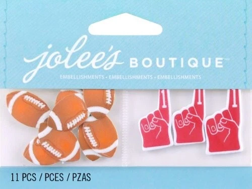 Jolee's Boutique Footballs And Foam Fingers 11 Pieces Non Adhesive Foto 1 de 1