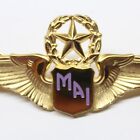 Johnson's MAI Aviator Wings Airplane Plane Pin Gold Tone Lapel Star Brooch