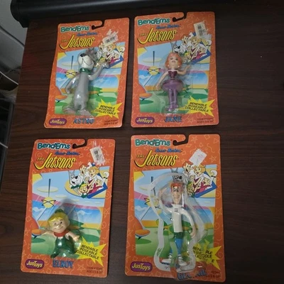 1992 Antigo Justoys Bend-Ems The Jetsons George, Jane Elroy Jetson Astro- Figuras - Imagem 1 de 4