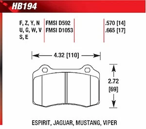 Hawk HB194E.665 Blue 9012 Disk Brake Pads - Picture 1 of 8
