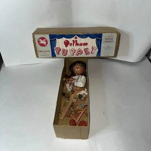 Vintage Pelham Puppen rothaariges Mädchen aufgereihte Marionette mit Box Anfang 1940er-50er - Bild 1 von 16