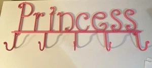 Pink Princess Metal Wall Hanging Five Hooks Decor Coat Hanger Or Accessories - Picture 1 of 1