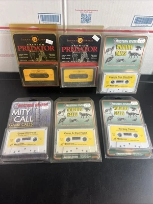 Lote de 6 casetes Johnny Stewart Western Rivers Game Call Crow Jackrabbit Coyot Foto 1 de 4