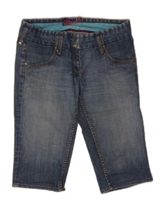 FCUK Womens Denim Bermuda Shorts US 12 Large W34 Blue Cotton BW14 - Picture 1 of 3