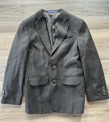 CHAPS Boy's Size 8 Reg Black With Pin Stripe Blazer Sport Coat - Image 1 of 4