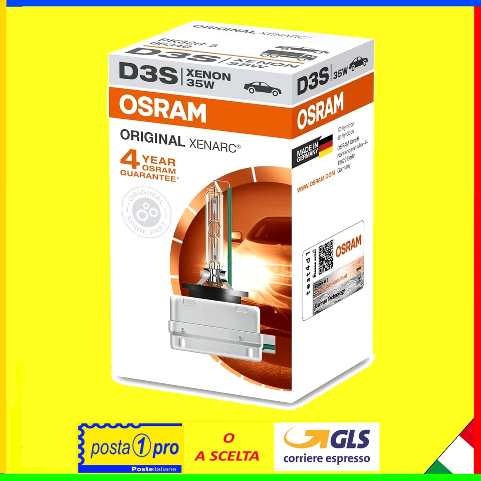 LAMPADA OSRAM D3S ORIGINAL XENARC FARI ALLO XENO HBI XENON 66340 FARO 💎DIAMOND - Immagine 1 di 1